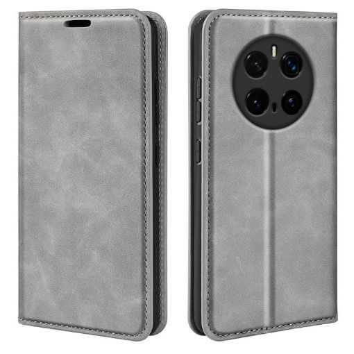 For Honor Magic7 Pro Grey Retro-skin Magnetic Leather Phone Case - 1