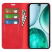For Honor X8c Retro-skin Magnetic Suction Leather Case - Red - 4