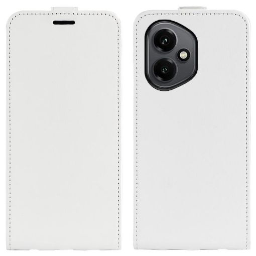 For Honor 400 Global R64 White Leather Phone Case - Vertical Flip Cover - 1