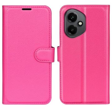 For Honor 400 Rose Red Litchi Texture Leather Flip Phone Case Holder - 1