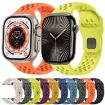 Olive Green Mesh Reverse Buckle Silicone Band for Apple Watch 46/49/45/44mm - 5