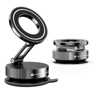 K11 Silver Desktop Car Metal Magnetic Foldable Phone Holder Stand - 1