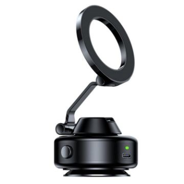 X98 Magnetic Vacuum Suction Phone Stand Holder for Desktop & Car (Black) - 1