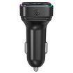 GE13 3-Port Fast Car Charger with Colorful Ambient Light & Voltage Display - 2