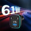 GE13 3-Port Fast Car Charger with Colorful Ambient Light & Voltage Display - 6