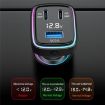 GE13 3-Port Fast Car Charger with Colorful Ambient Light & Voltage Display - 7