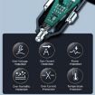GE13 3-Port Fast Car Charger with Colorful Ambient Light & Voltage Display - 9