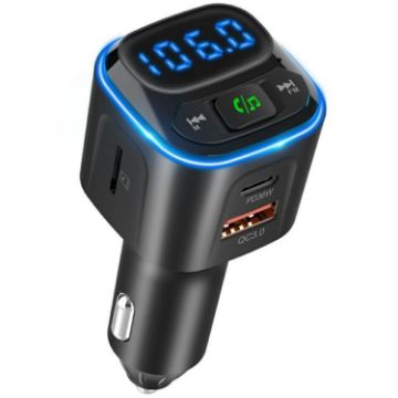 BC80 Bluetooth Car Charger MP3 Player with Hands-Free Calling & Voltage Display - 1
