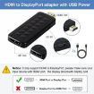 HD2 Video Streaming HDMI 2.0b to DisplayPort 1.4 Adapter 4K 60Hz Converter - 5