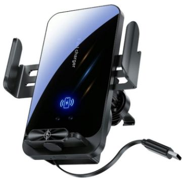 SD06 Wireless Charging Car Air Vent Mount - Anti Shake, Auto Clamping Stand - 1