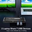 K8 Type C KVM Switcher with RJ45 Ethernet & 7 USB 2.0 Ports Docking Station - 3