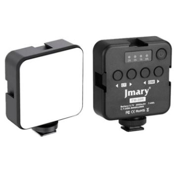 JMARY FM-59R Dimmable Mini Fill Light with 3 Cold Shoe Mounts - 1