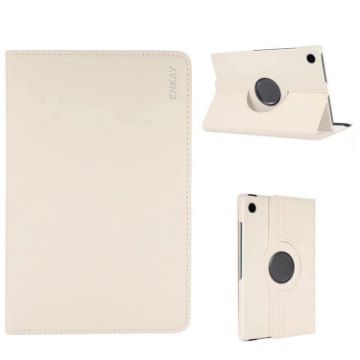 Samsung Galaxy Tab A9 8.7 ENKAY 360 Rotation Leather Case White - 1