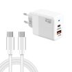 PD41 GaN PD 45W USB Charger + Type-C Cable, EU Plug, White - 1