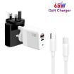GaN PD41 45W USB Charger + Type-C Cable, UK Plug, Black - 3