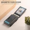 Suteni Black Denim Pattern Card Box with Automatic Button Pop-Out - 5