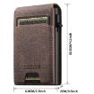Suteni Brown Denim Pattern Card Box with Automatic Button Pop-Out - 2
