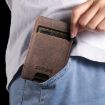 Suteni Brown Denim Pattern Card Box with Automatic Button Pop-Out - 4