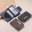 Suteni Brown Denim Buckle Button Card Box - Automatic Pop Out Feature - 6