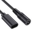 JUNSUNMAY 5V 3A Power Extension Cord, 5.5mm x 2.1mm to Type-C, 25cm - 1