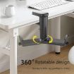 360 Rotatable Under Desk Gaming Headset Holder Bracket XWJ-EJJ01 Black - 7