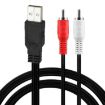 JUNSUNMAY 1.5m USB 2.0 to 2 RCA Video AV Converter Audio Cable - 2