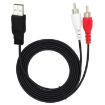 JUNSUNMAY 1.5m USB 2.0 to 2 RCA Video AV Converter Audio Cable - 5