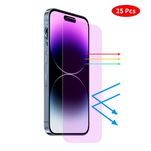 iPhone 15 JUNSUNMAY 25pcs Anti-Blue Light Tempered Glass Screen Protector - 1