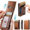 Suteni Brown Oil Wax Pattern Card Box with Auto Pop-Out Button - 2