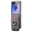 Samsung Galaxy Z Flip5 5G Gray Twill Fabric Card Bag Ring Case - 2