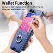 Samsung Galaxy Z Flip5 5G Blue Twill Fabric Card Bag Ring Case - 6