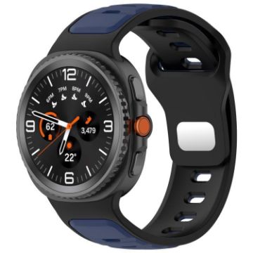 Samsung Galaxy Watch 8 40/44mm Black Blue Silicone Band Reverse Buckle - 1