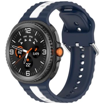 Samsung Galaxy Watch 8 40mm/44mm Two Color Silicone Band Midnight Blue - 1