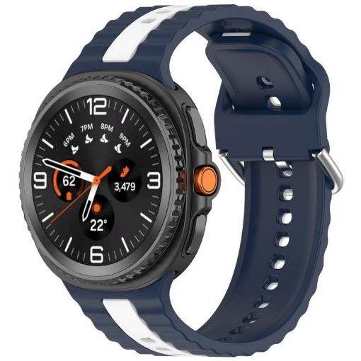 Samsung Galaxy Watch 8 40mm/44mm Two Color Silicone Band Midnight Blue - 1