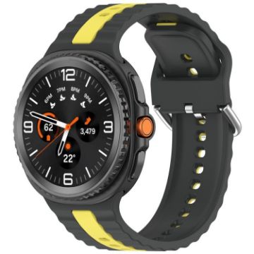 Samsung Galaxy Watch 8 40mm/44mm Gray Yellow Silicone Band - 1