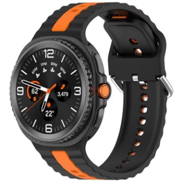 Samsung Galaxy Watch 8 40mm/44mm Black Orange Silicone Band - 1