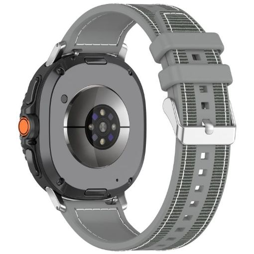 Samsung Galaxy Watch 8 40mm/44mm Gray Nylon Braid Silicone Band - 1