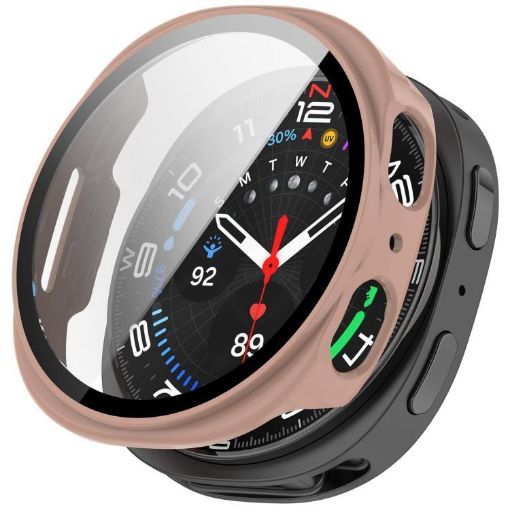 Samsung Galaxy Watch 8 44mm Cherry Pink Tempered Film PC Case - 1
