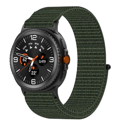 Samsung Galaxy Watch 8 Nylon Hook & Loop Band 40/44mm Army Green - 1