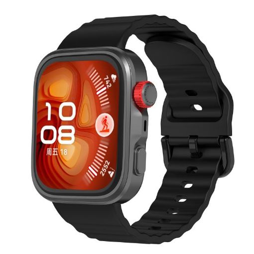 Huawei Watch Fit 4 Pro/4/3 Black Silicone Wave Texture Band - 1