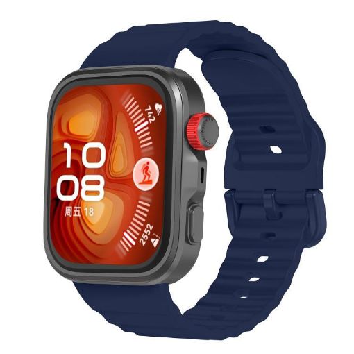 Huawei Watch Fit 4 Pro/3 Silicone Band, Wave Texture, Midnight Blue - 1