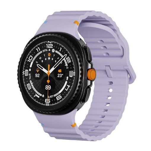 Samsung Galaxy Watch 8 40mm/44mm Purple Silicone Band Wavy Grain - 1