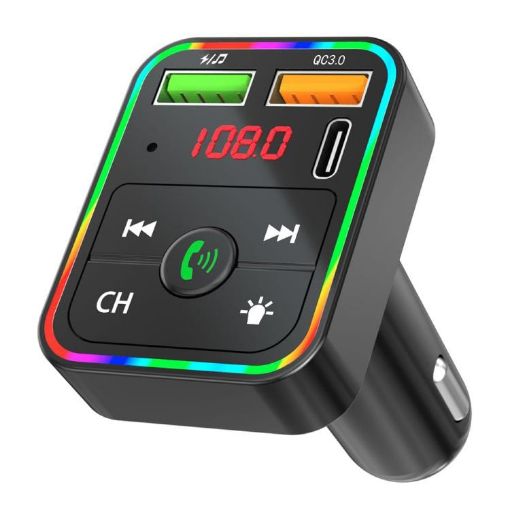 PDF2 Ambient Light Charger FM Transmitter Bluetooth Hands Free MP3 Player - 1