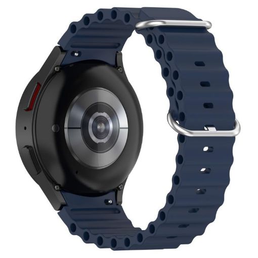 Samsung Galaxy Watch 7 40/44mm Dark Blue Silicone Band Marine Silver - 1