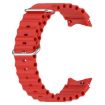 Samsung Galaxy Watch 7 40/44mm Red Silicone Band Marine Silver Buckle - 2