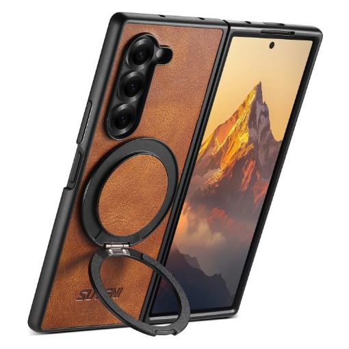 Samsung Galaxy Z Fold6 Suteni G3 MagSafe 360 Rotation Brown Case - 1