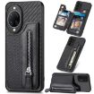 Huawei nova 14 Pro Carbon Fiber Flip Zipper Wallet Case - Black - 1