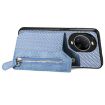 Huawei nova 14 Pro Blue Carbon Fiber Flip Zipper Wallet Phone Case - 3