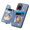 Huawei nova 14 Pro Blue Carbon Fiber Flip Zipper Wallet Phone Case - 4