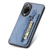 Huawei nova 14 Pro Blue Carbon Fiber Flip Zipper Wallet Phone Case - 5